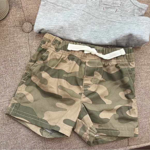 NWOT Carter's Just One You Baby Boys' Camo Top & Bottom Set Olive Size 6 Month - Picture 4 of 9